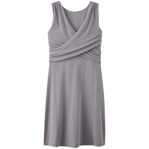 Athleta Women's Adriana Heather Gray‎ Crisscross V Neck Sleeveless Dress Size L